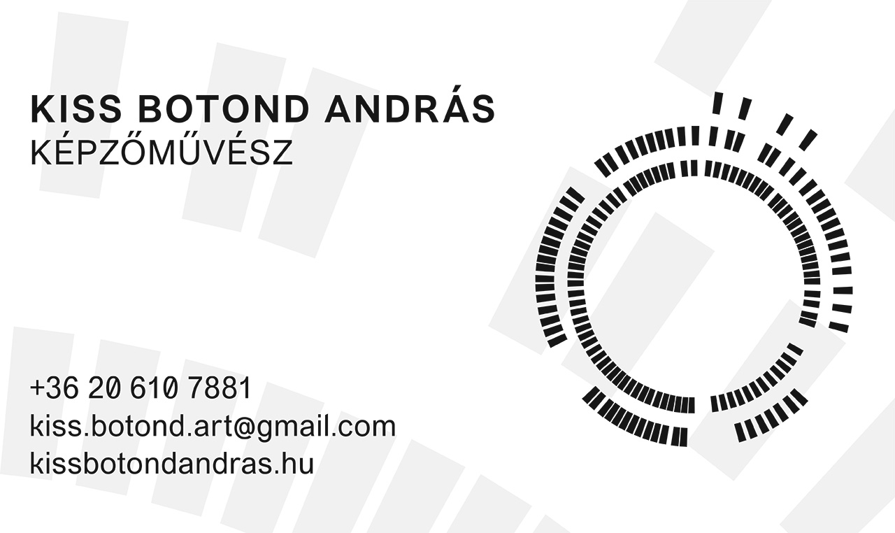 Kiss Botond András képzőművész névjegykártyája 2020
